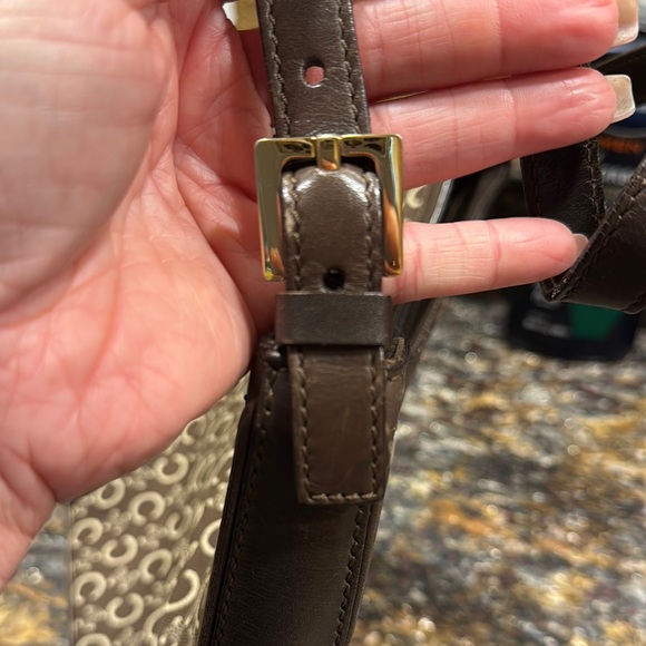 Celine Brown Shoulder Bag with Geometric Pattern - Picture 5 of 13